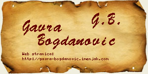 Gavra Bogdanović vizit kartica